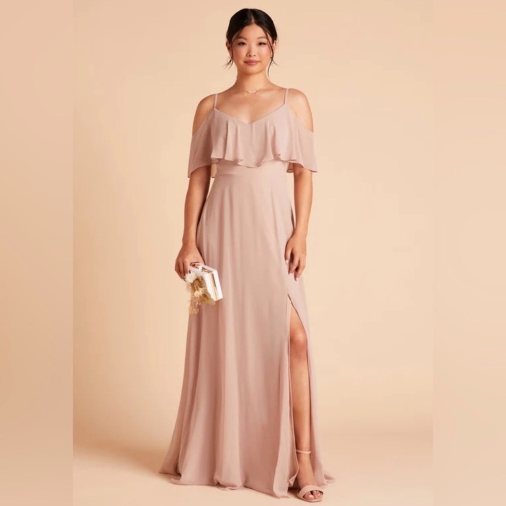 Birdy Grey JANE CONVERTIBLE DRESS CHIFFON TAUPE Medium NEW NWT BRIDESMAID Slit